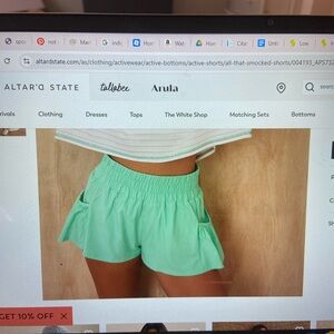 Altar'd State AS REVIVAL Green Athletic Shorts